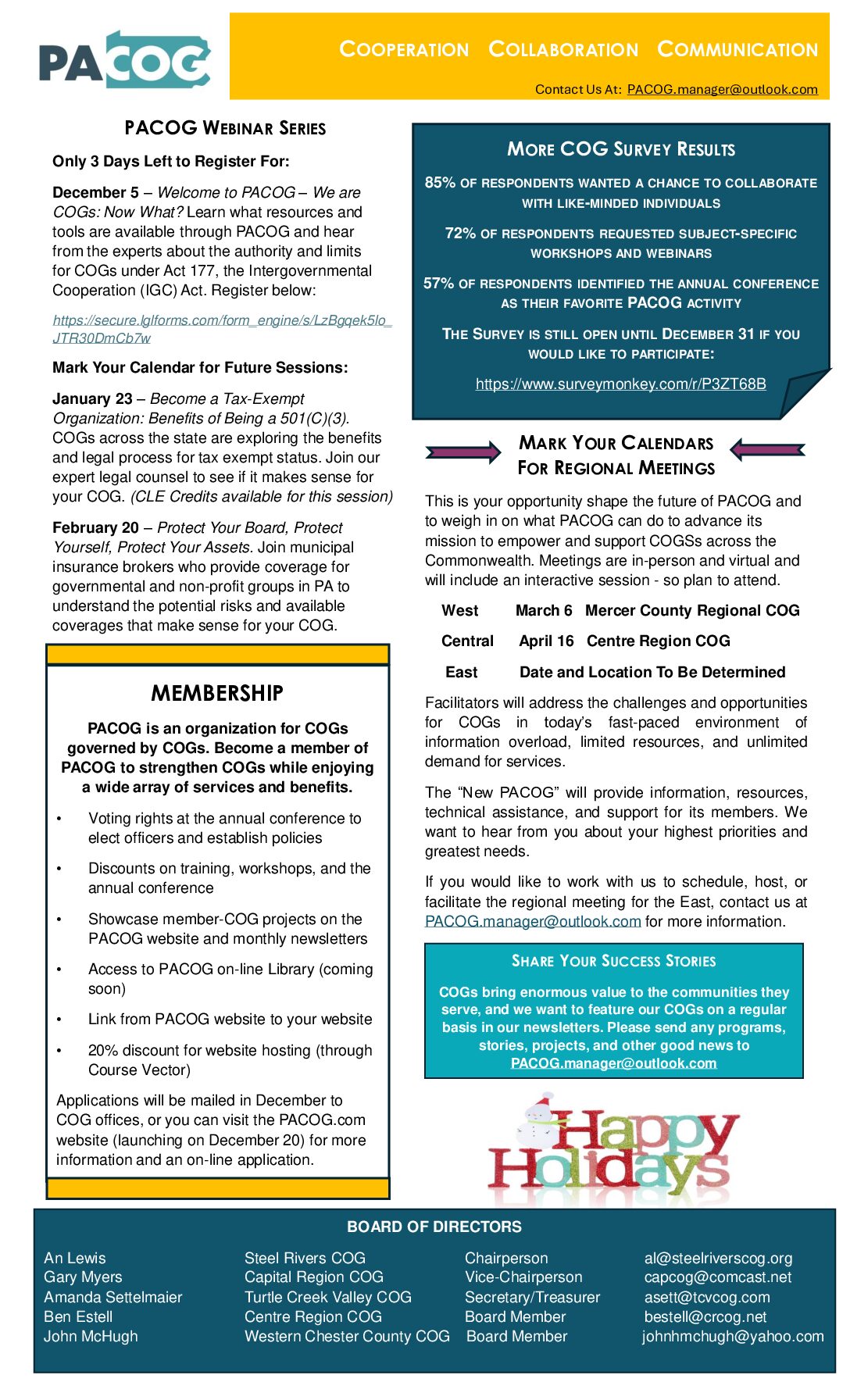 Thumbnail of the first page of 'Newsletter – December 2024'
