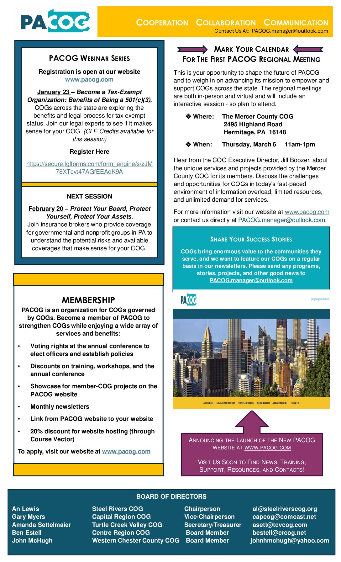 Thumbnail of the first page of 'Newsletter – January 2025'