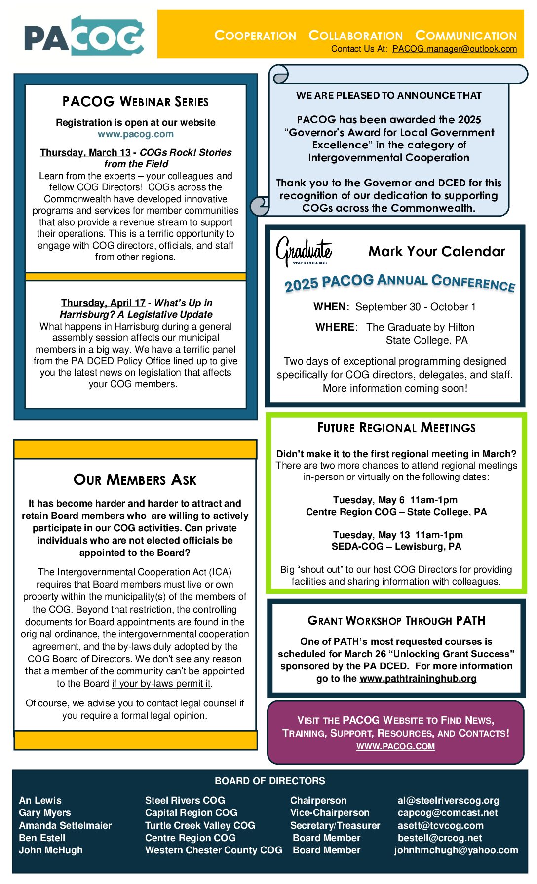 Thumbnail of the first page of 'Newsletter – March 2025'