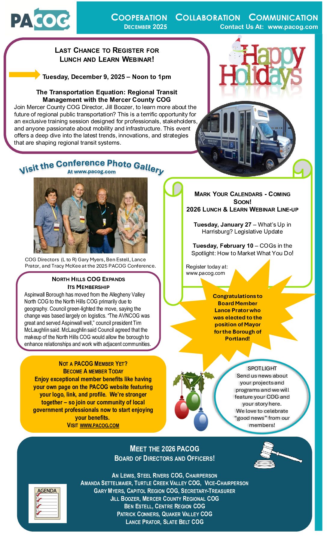 Thumbnail of the first page of 'Newsletter – December 2025'