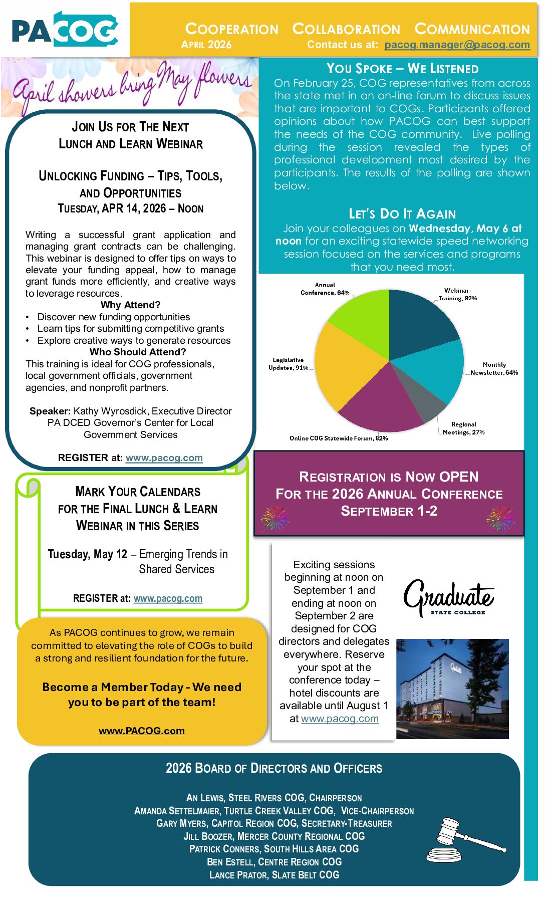 Thumbnail of the first page of 'Newsletter – April 2026'